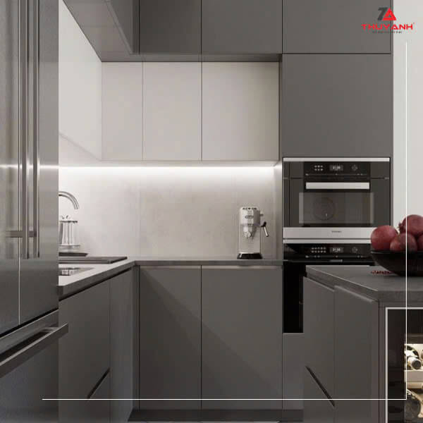 Tủ bếp PETG phong cách tối giản