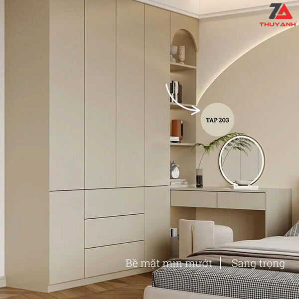 Mẫu tủ áo cánh gỗ PETG màu 203