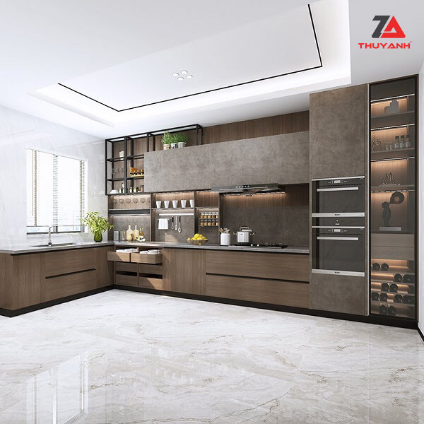 Mẫu tủ bếp gỗ melamine plywood