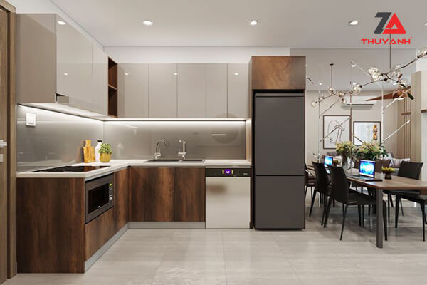 Tủ bếp gỗ melamine plywood bền đẹp