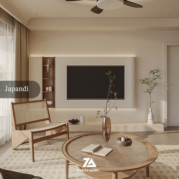 Tấm gỗ phủ PETG cho chung cư japandi