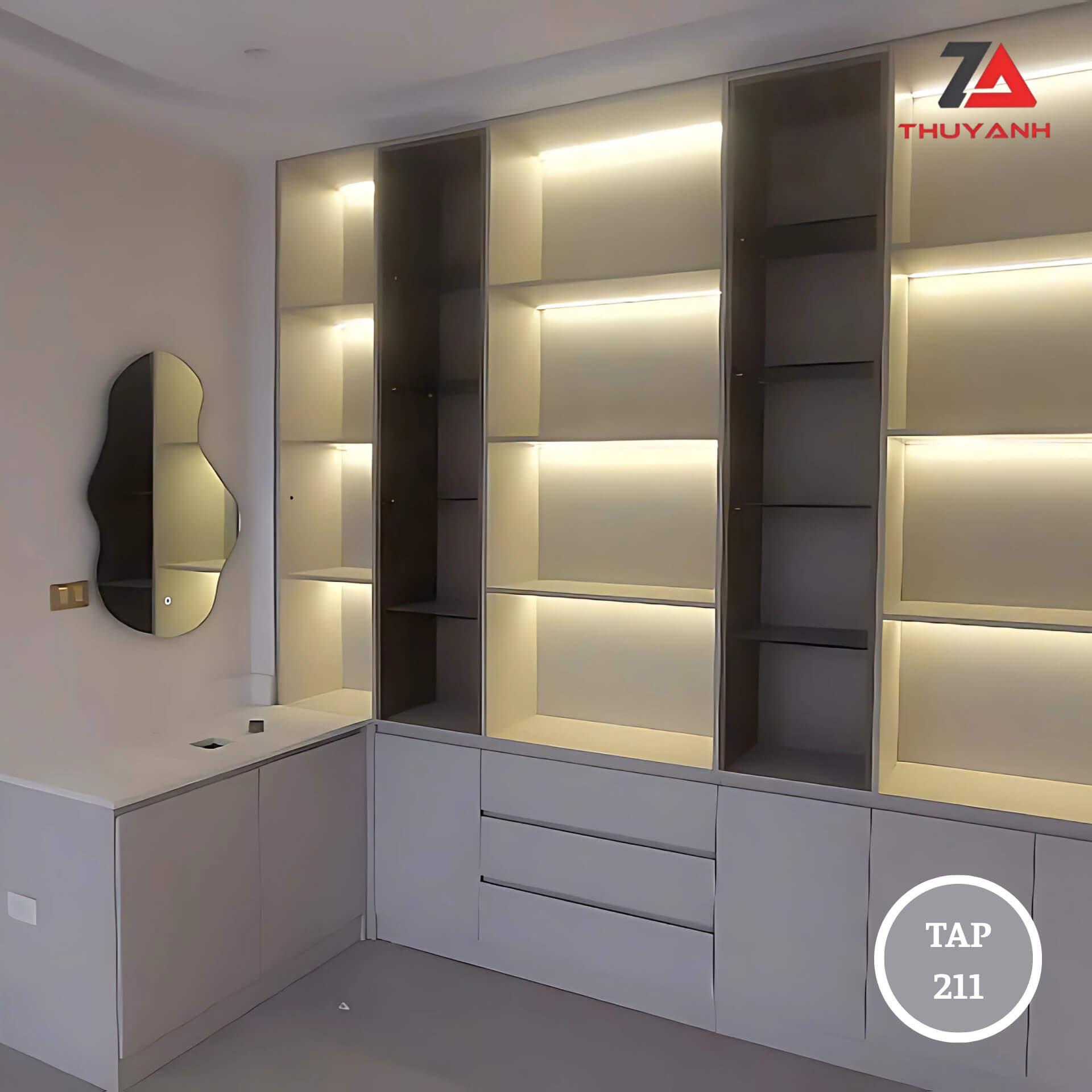 Tủ trưng bày gỗ PETG màu 211