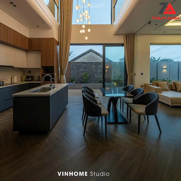 Tủ bếp gỗ Metallic màu đơn sắc 606