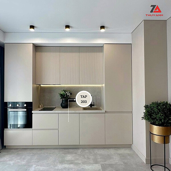 Nội thất bếp chất liệu gỗ PETG