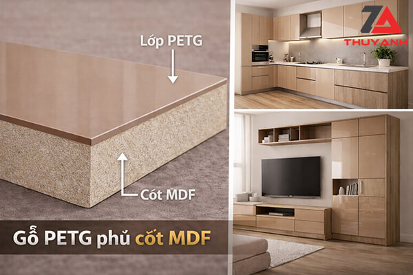 Gỗ PETG cốt MDF dễ vệ sinh