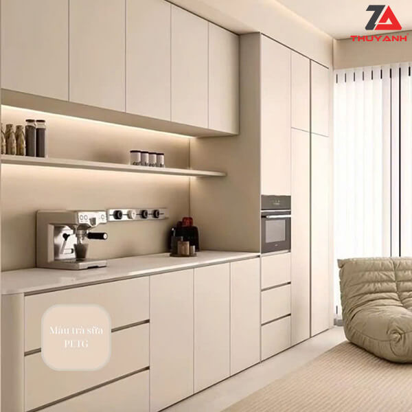 Tủ bếp gỗ PETG cốt HMR