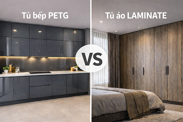 So sánh PETG và Laminate về thi công