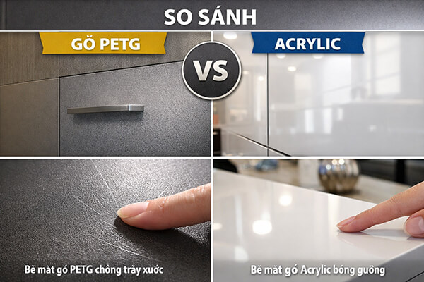 Giá thành gỗ PETG so với acrylic 