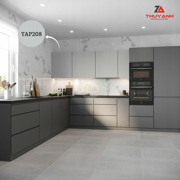 Tủ bếp cánh gỗ PETG màu 208