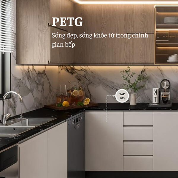 So sánh giá PETG và Acrylic cho tủ bếp