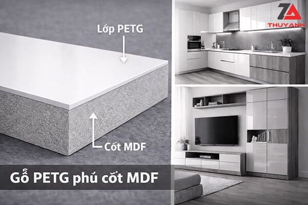 Gỗ PETG cốt MDF cho nội thất